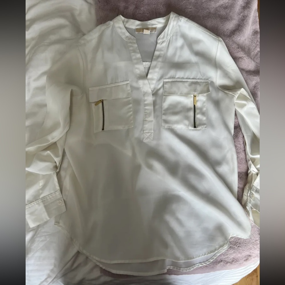 Silky cream white Michael Kors blouse